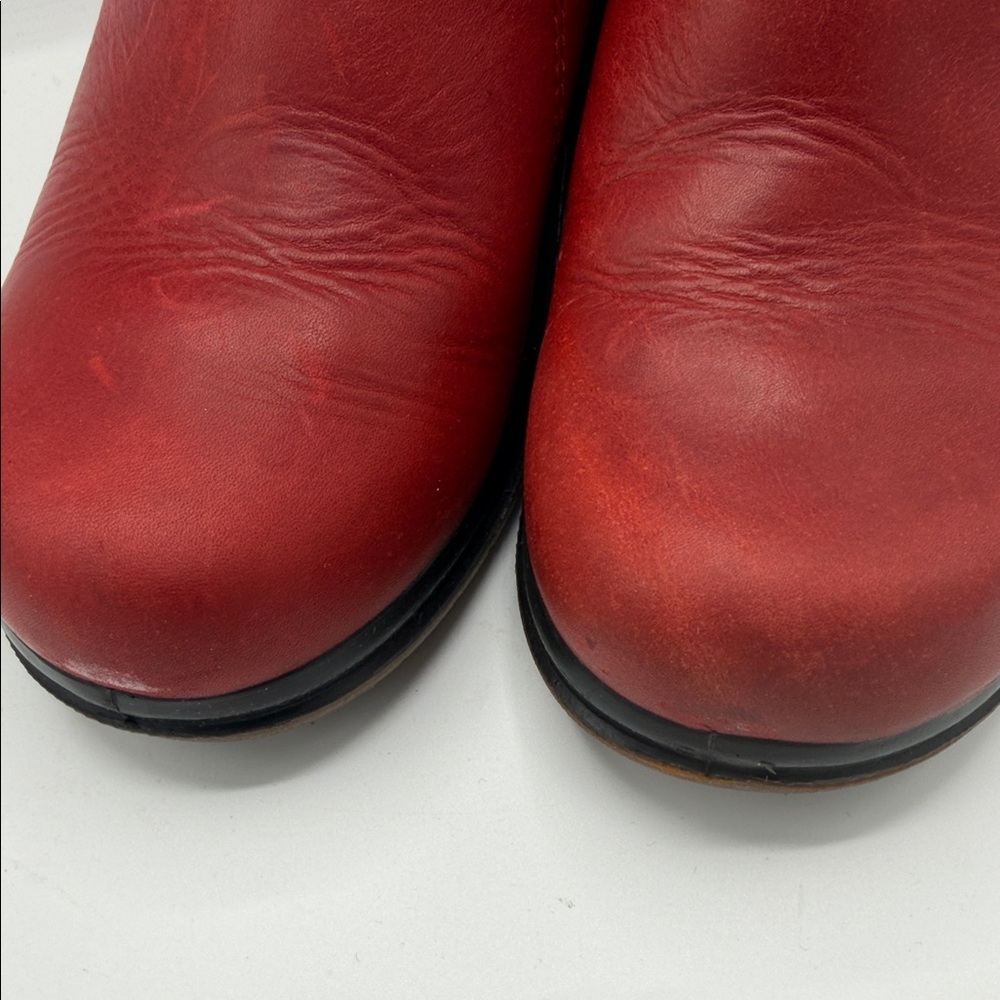 Dansko Cherry Red Leather Slip-Ons